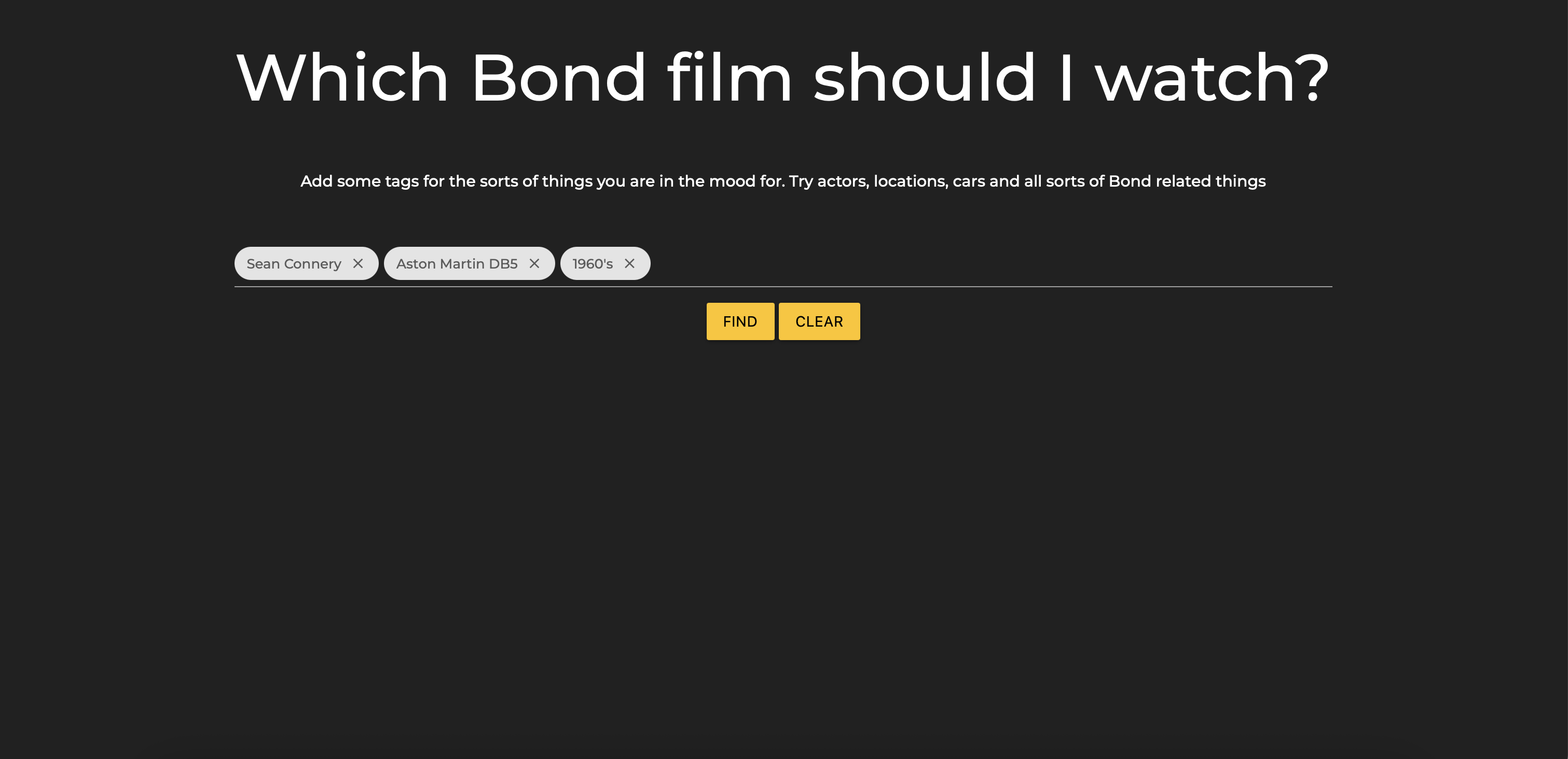 James Bond Movie Suggester preview